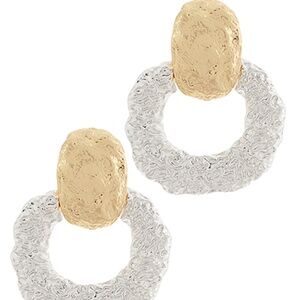 Hammered Door Knocker Earrings
